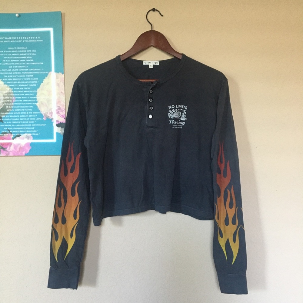 [SOLD] Urban Outfitters flame sleeves henley